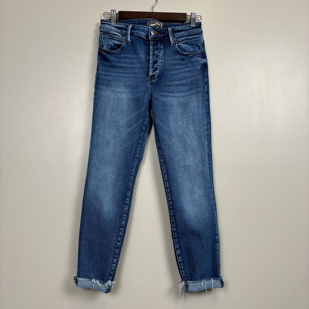 Kut From the Kloth Jean Women 4 Blue High Rise Charlize Cigarette Leg Button Fly
